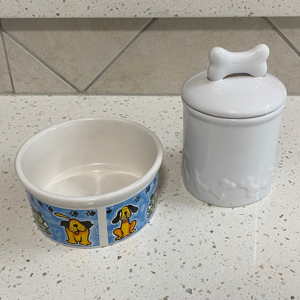 💋Dog Bowl and Treat Jar